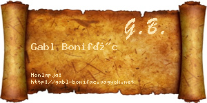 Gabl Bonifác névjegykártya